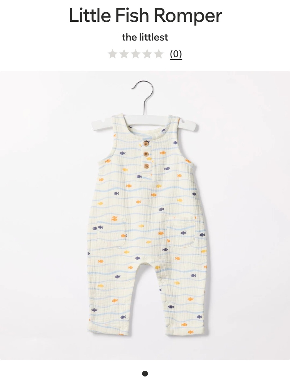 Gymboree White Striped Muslin One-Piece with Orange and Blue Fish